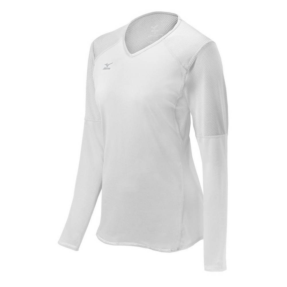 Jerseys Mizuno Techno VI Long Sleeve Mujer Blancas Ofertas NQIP-05219